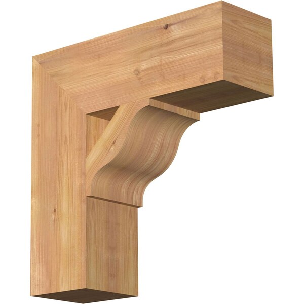 Ekena Millwork Funston Block Smooth Bracket, Western Red Cedar, 5 1/2"W x 18"D x 18"H BKT06X18X18FST05SWR - main